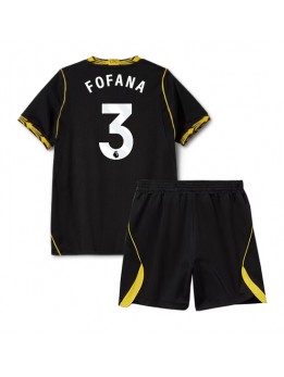 Otroški Nogometna dresi replika Chelsea Wesley Fofana #3 Gostujoči 2026-27 Kratek rokav (+ hlače)